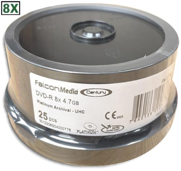 3010206504000776 - Falcon DVD-R - 4.7GB - Platinum Archival - UHC